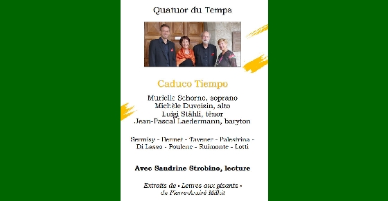 Concert du quatuor vocal CADUCO TIEMPO et lecture par Sandrine Strobino